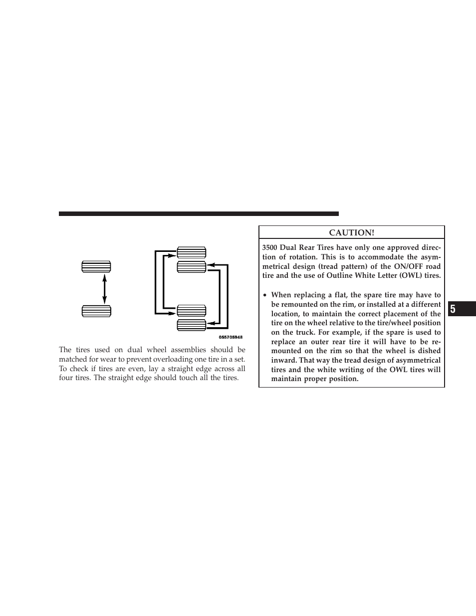 Dual rear wheels | Dodge 2009 Ram User Manual | Page 367 / 532