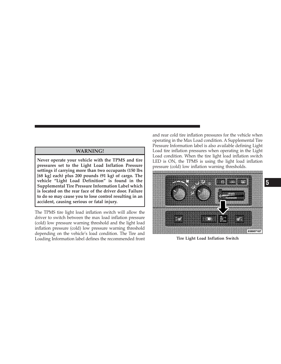 Tire pressure monitor system (tpms) tire | Dodge 2009 Ram User Manual | Page 371 / 532