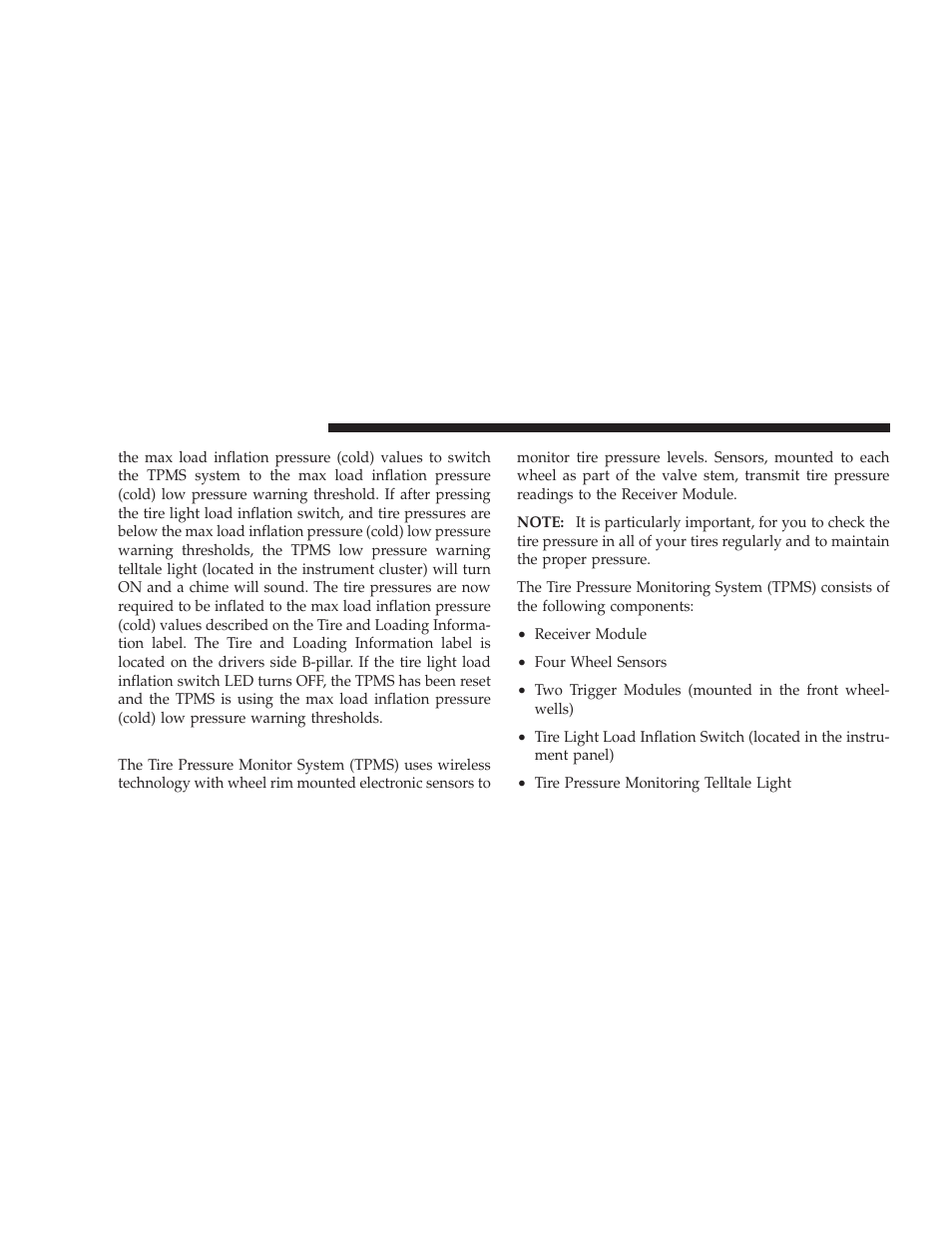 Tire pressure monitor system components | Dodge 2009 Ram User Manual | Page 374 / 532