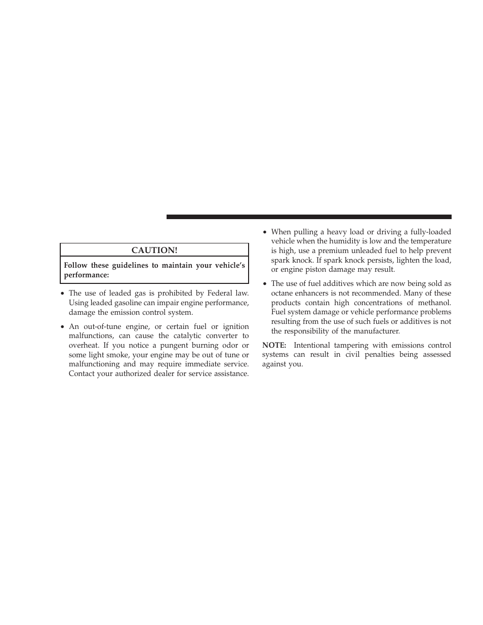 Fuel system cautions | Dodge 2009 Ram User Manual | Page 380 / 532