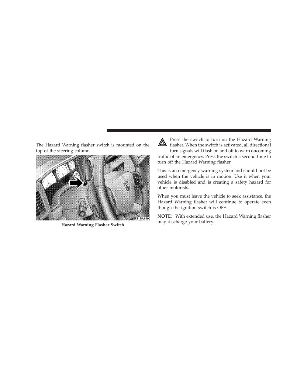 Hazard warning flasher | Dodge 2009 Ram User Manual | Page 408 / 532