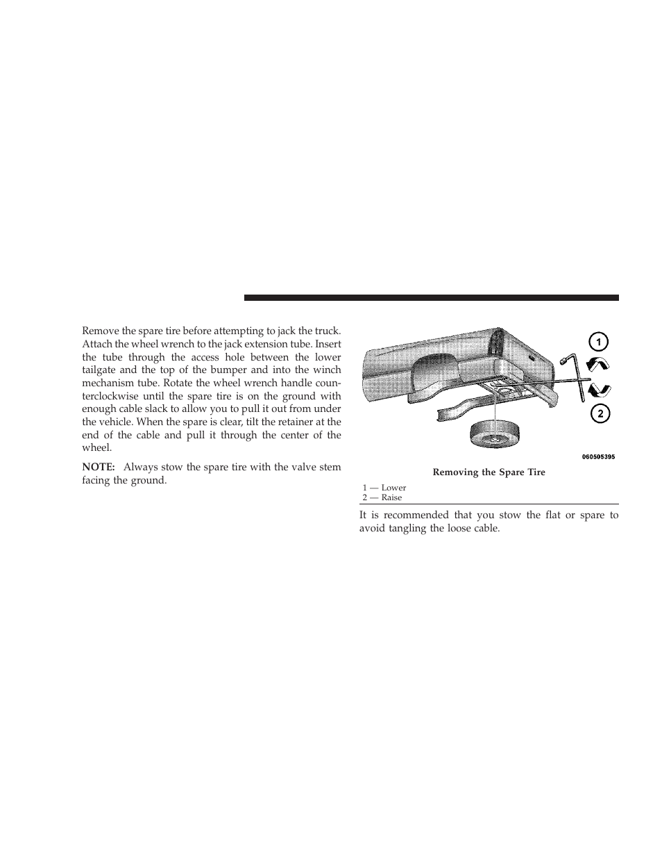 Removing the spare tire | Dodge 2009 Ram User Manual | Page 410 / 532