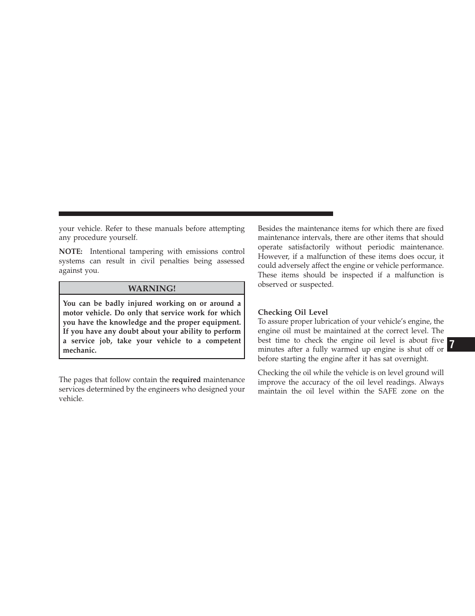 Maintenance procedures, Engine oil | Dodge 2009 Ram User Manual | Page 433 / 532