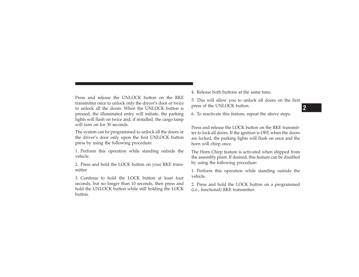 To unlock the doors, To lock the doors | Dodge 2009 Ram 3500 User Manual | Page 23 / 532