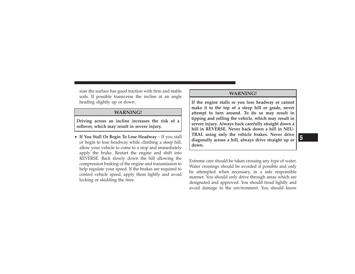 Driving through water | Dodge 2009 Ram 3500 User Manual | Page 297 / 532