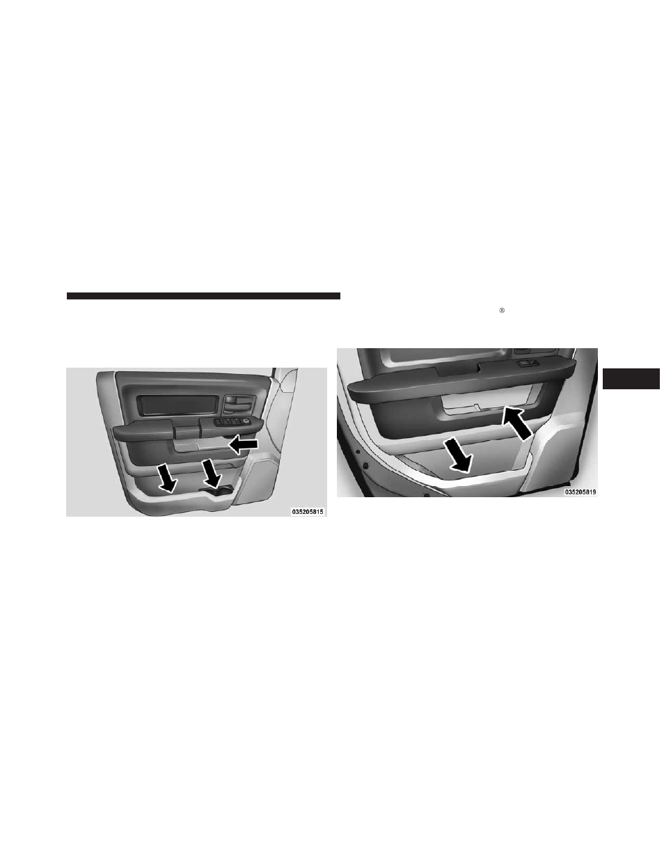 Door storage | Dodge 2009 Ram 1500 User Manual | Page 195 / 543