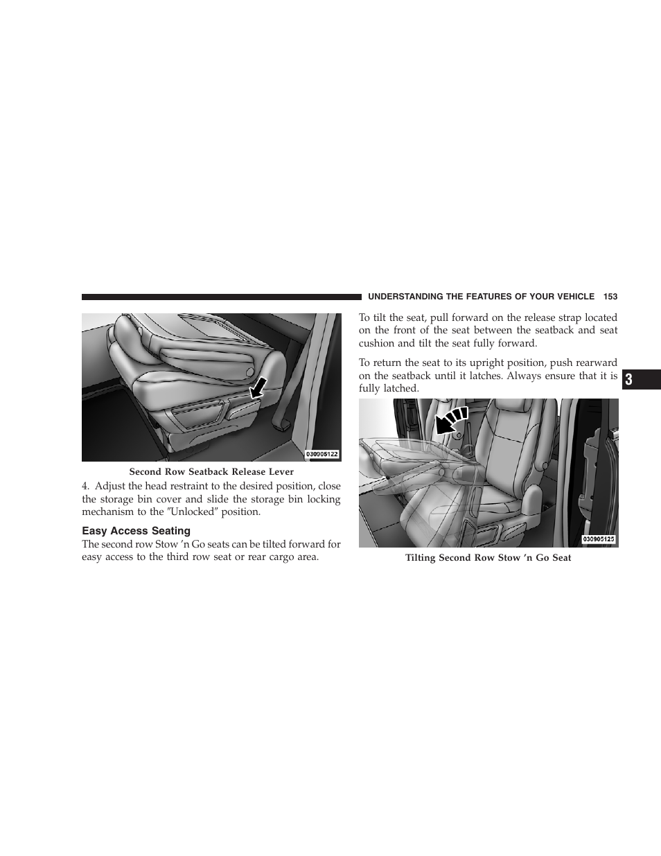 Easy access seating | Dodge 2009 Caravan User Manual | Page 155 / 534