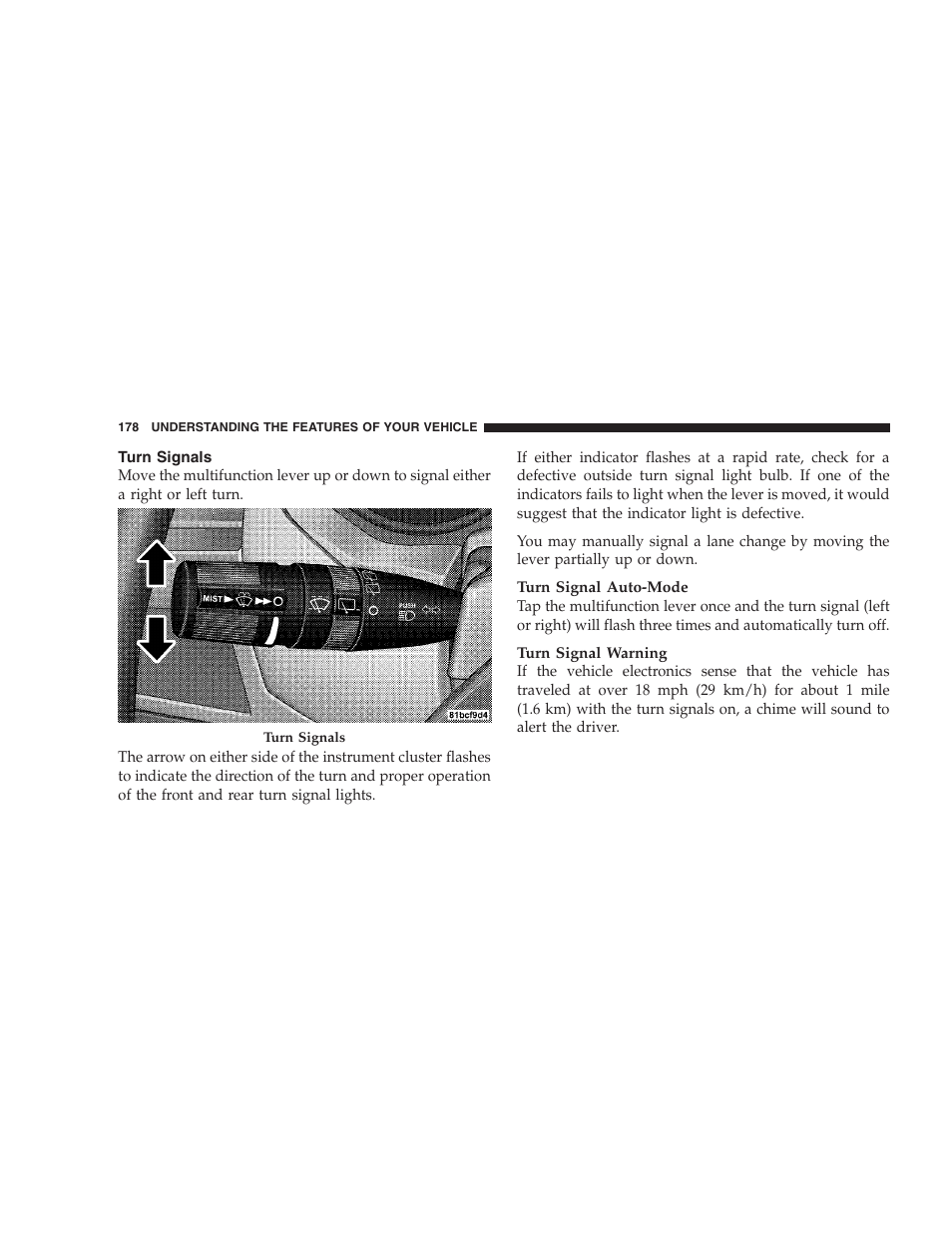 Turn signals | Dodge 2009 Caravan User Manual | Page 180 / 534