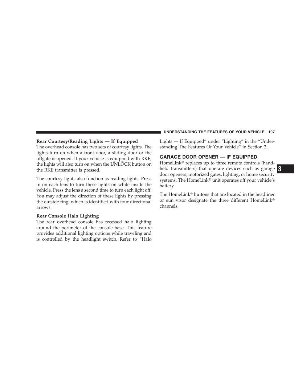 Garage door opener - if equipped | Dodge 2009 Caravan User Manual | Page 199 / 534