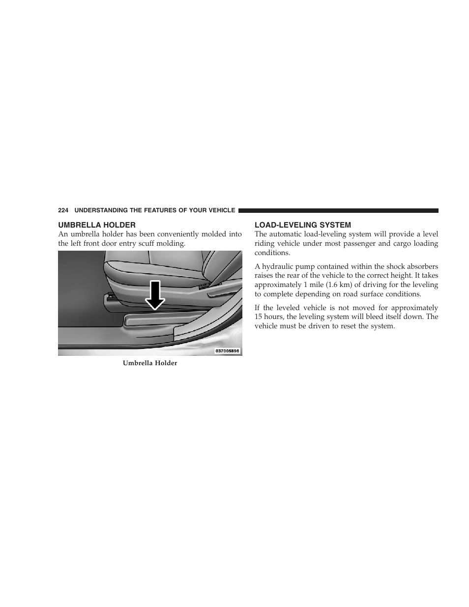 Load-leveling system | Dodge 2009 Caravan User Manual | Page 226 / 534