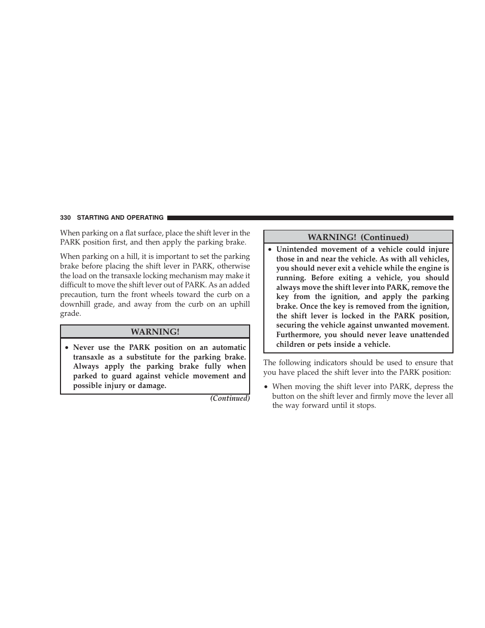 Dodge 2009 Caravan User Manual | Page 332 / 534
