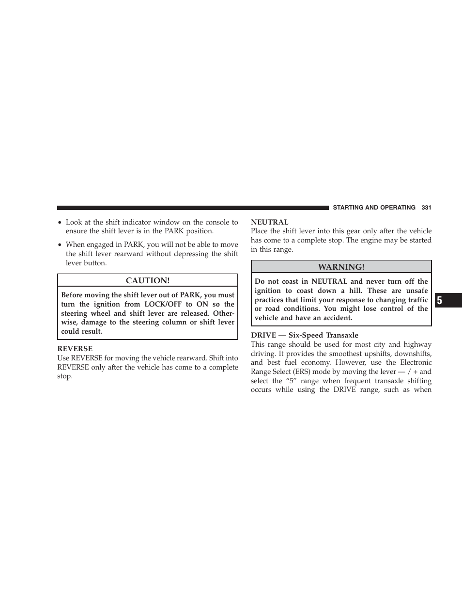 Dodge 2009 Caravan User Manual | Page 333 / 534