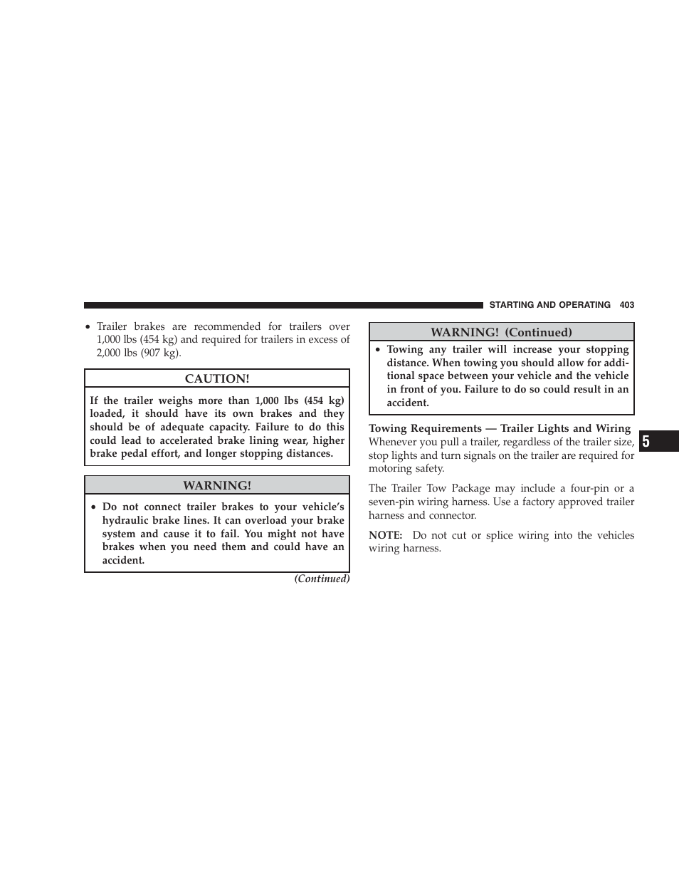 Dodge 2009 Caravan User Manual | Page 405 / 534