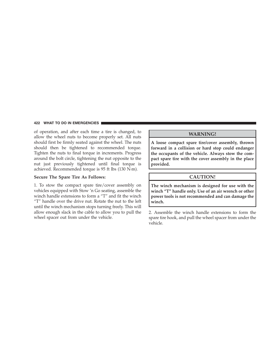 Dodge 2009 Caravan User Manual | Page 424 / 534