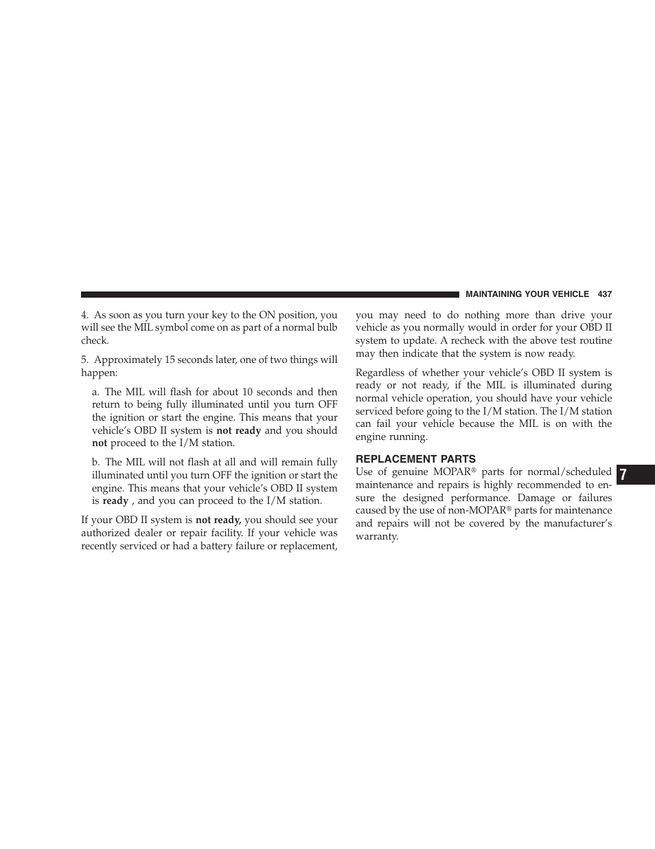 Replacement parts | Dodge 2009 Caravan User Manual | Page 439 / 534