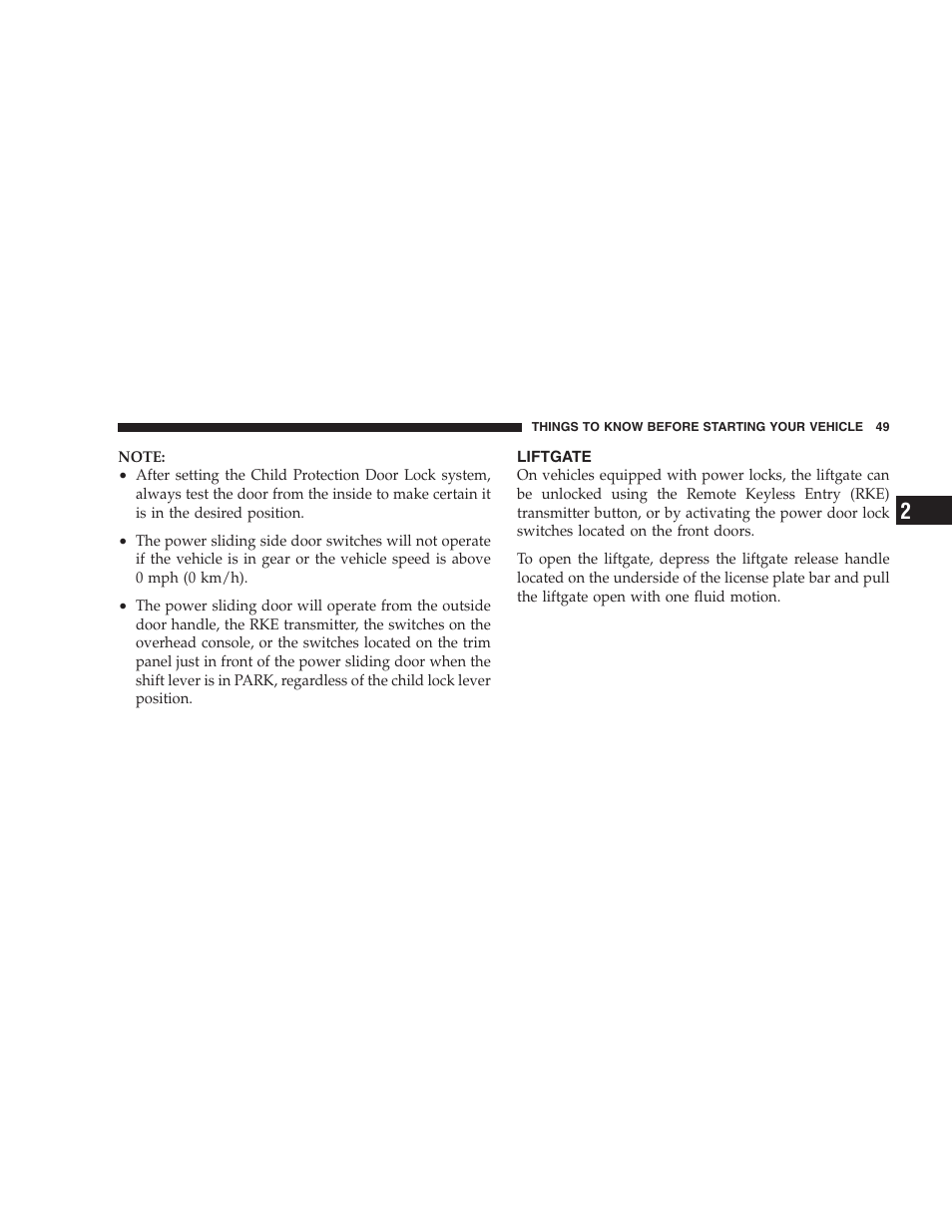 Liftgate | Dodge 2009 Caravan User Manual | Page 51 / 534