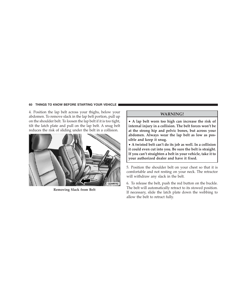 Dodge 2009 Caravan User Manual | Page 62 / 534