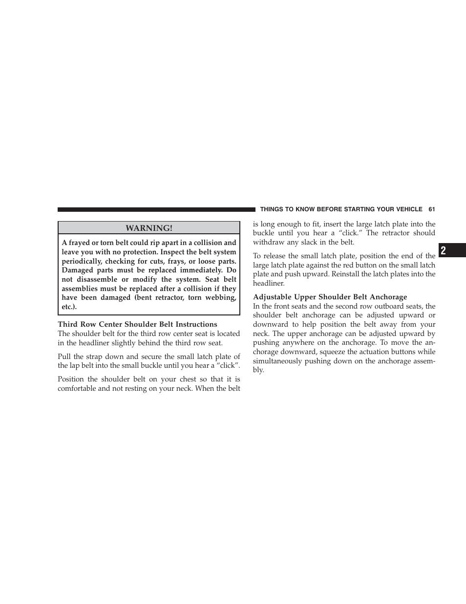 Dodge 2009 Caravan User Manual | Page 63 / 534