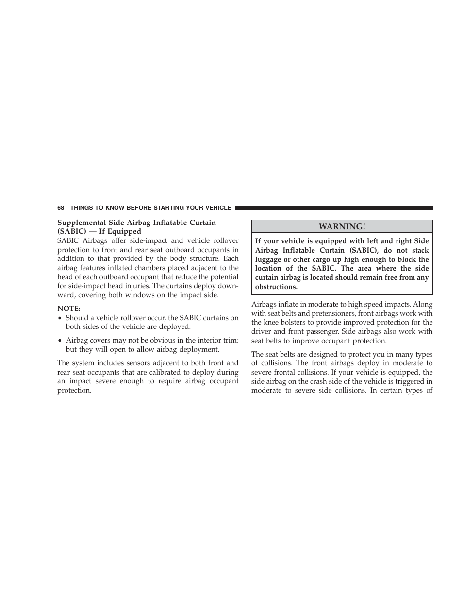 Dodge 2009 Caravan User Manual | Page 70 / 534