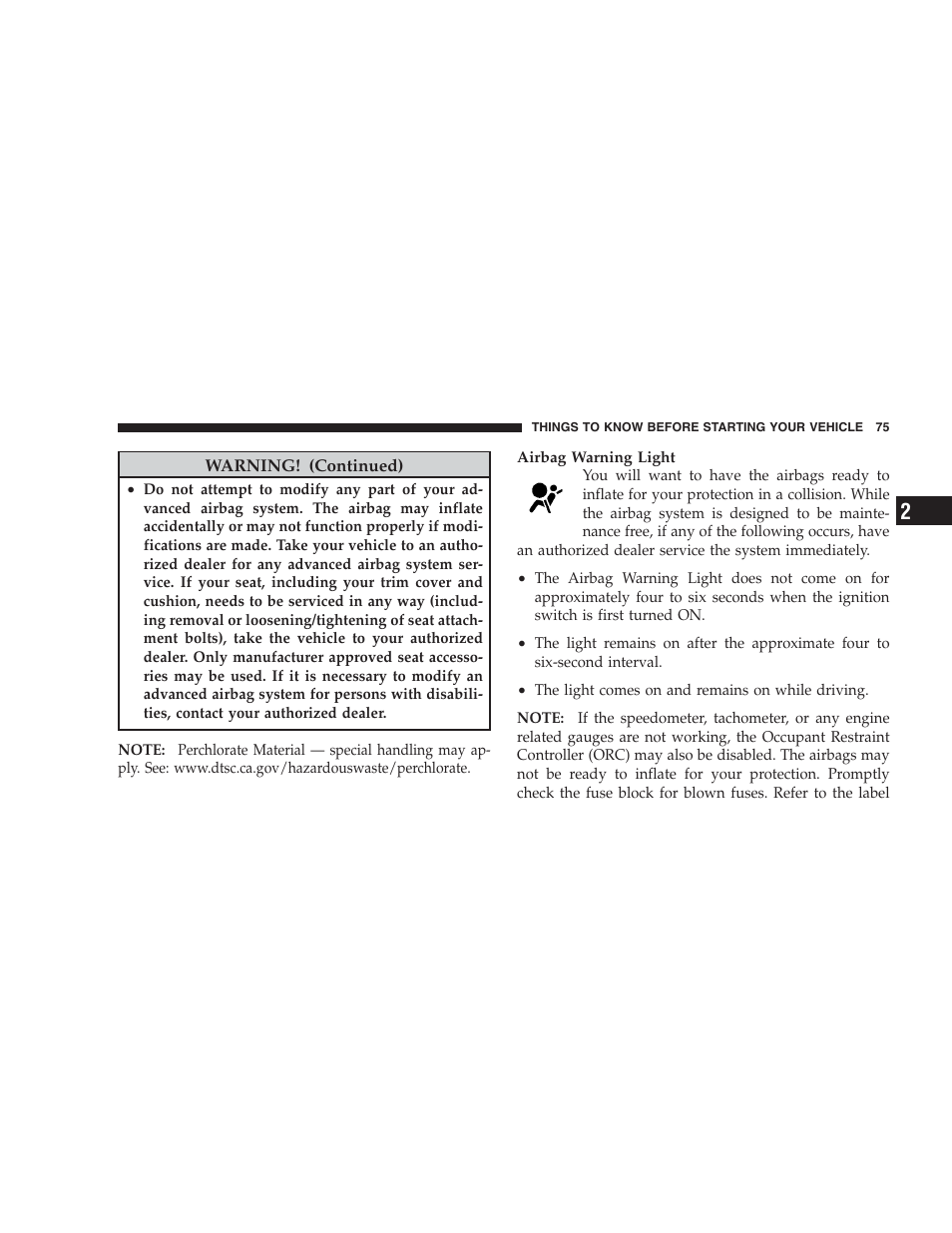 Dodge 2009 Caravan User Manual | Page 77 / 534