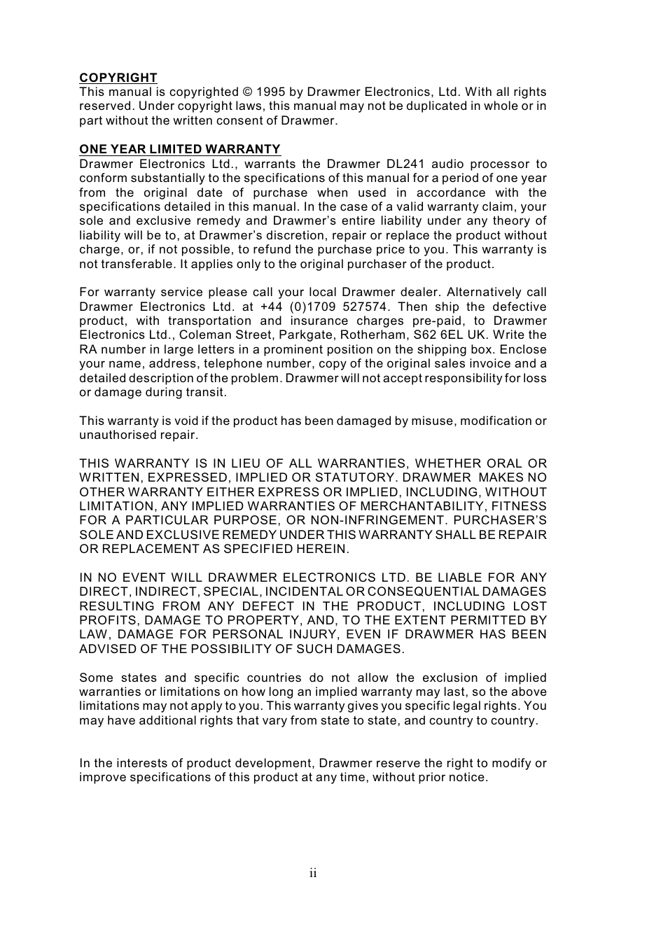 Drawmer DL241 Auto Compressor User Manual | Page 2 / 14