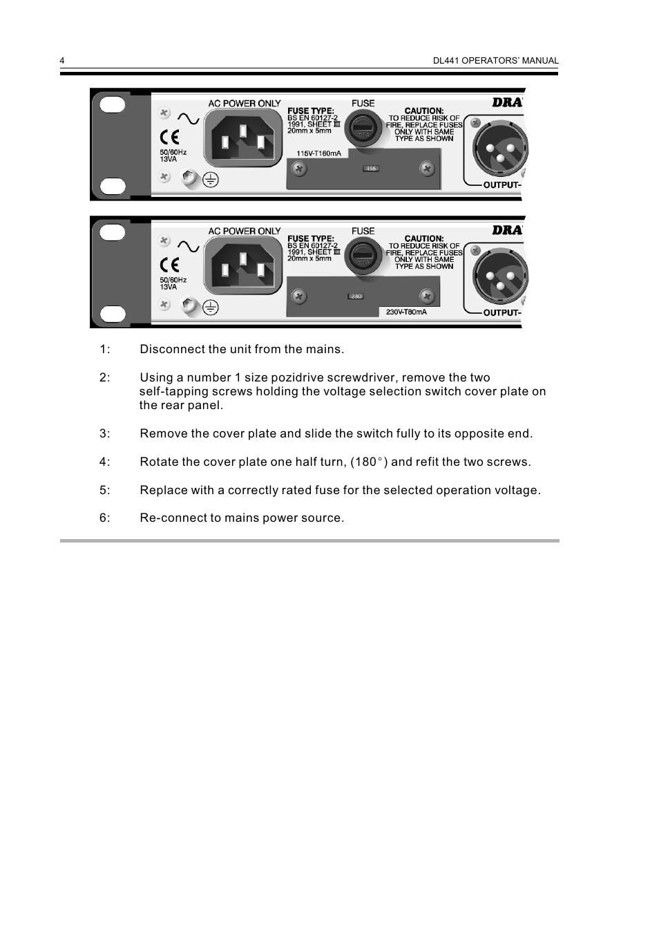 Drawmer DL441 Quad Auto Comp/Limiter User Manual | Page 6 / 12