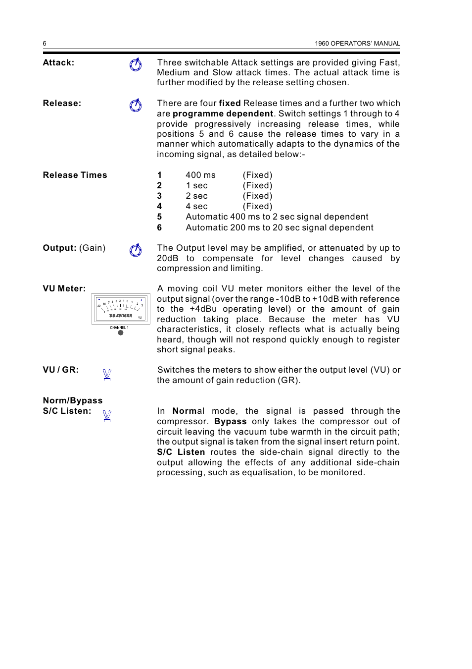 Drawmer 1960 Mic-Pre/Tube Compressor User Manual | Page 8 / 13