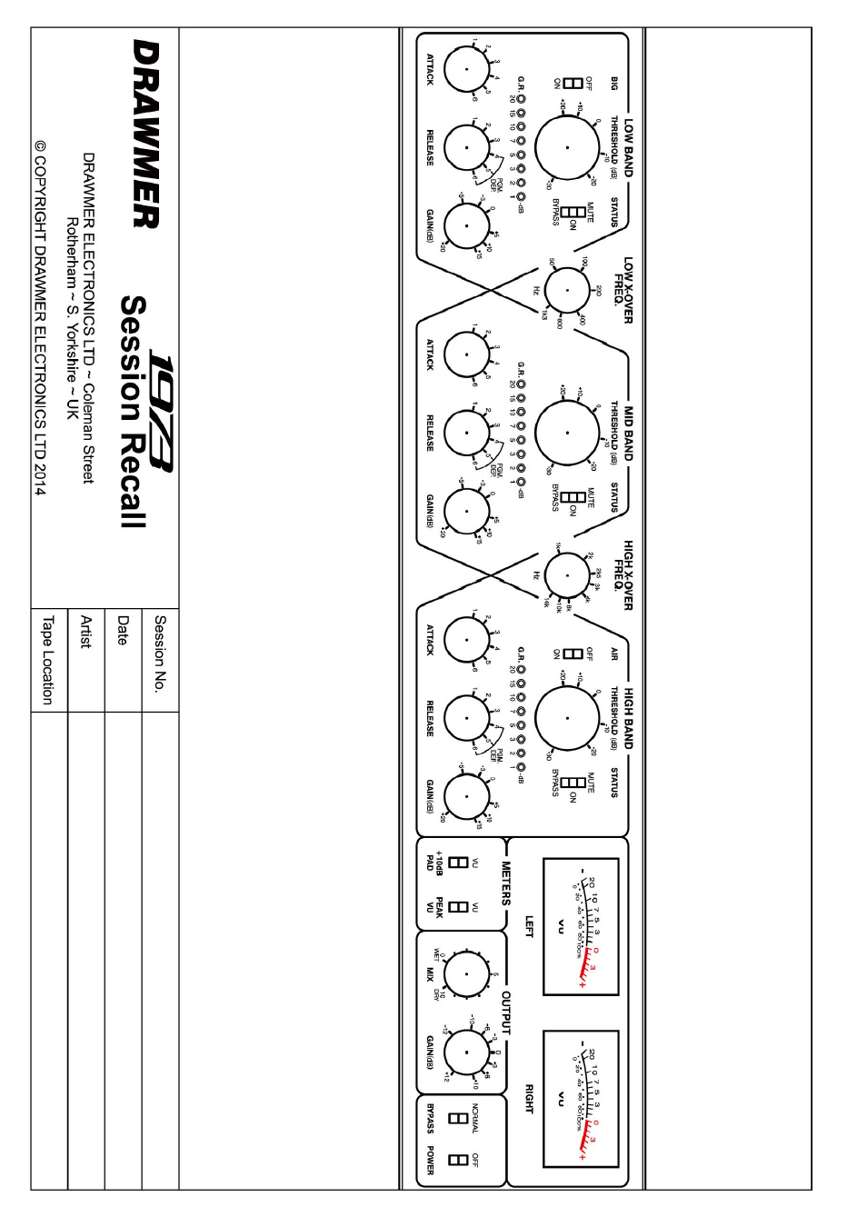 Drawmer 1973 Three Band Stereo FET Compressor User Manual | Page 12 / 12