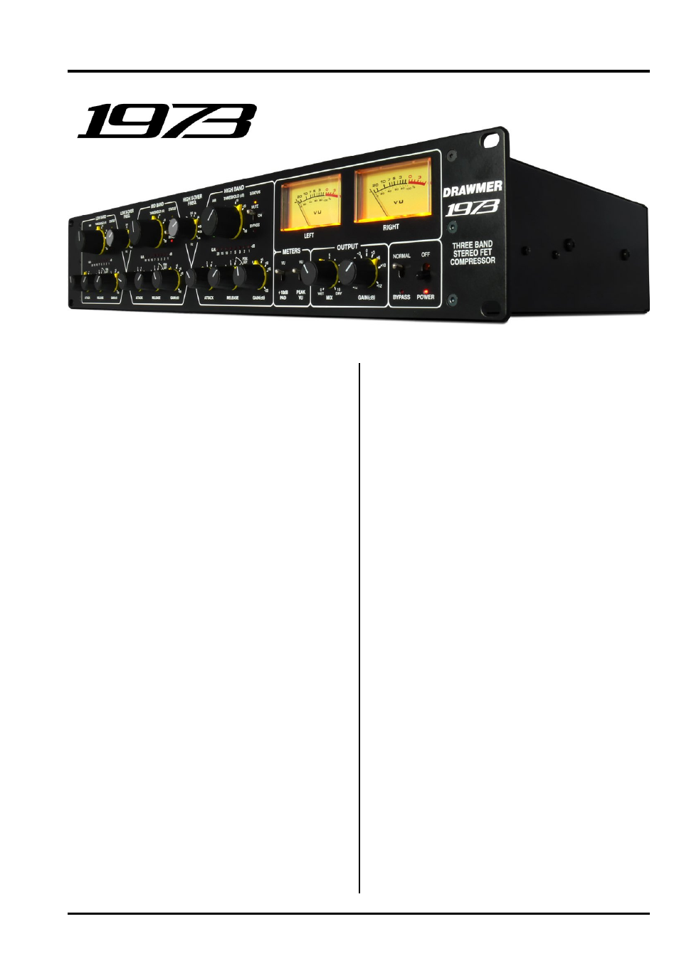 Drawmer, Chapter 1, Introduction | Three-band stereo fet compressor | Drawmer 1973 Three Band Stereo FET Compressor User Manual | Page 3 / 12