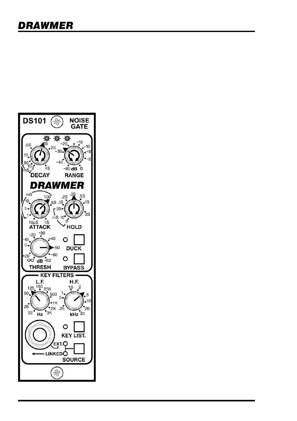 Drawmer | Drawmer DS101 500 Series Noise Gate User Manual | Page 12 / 17