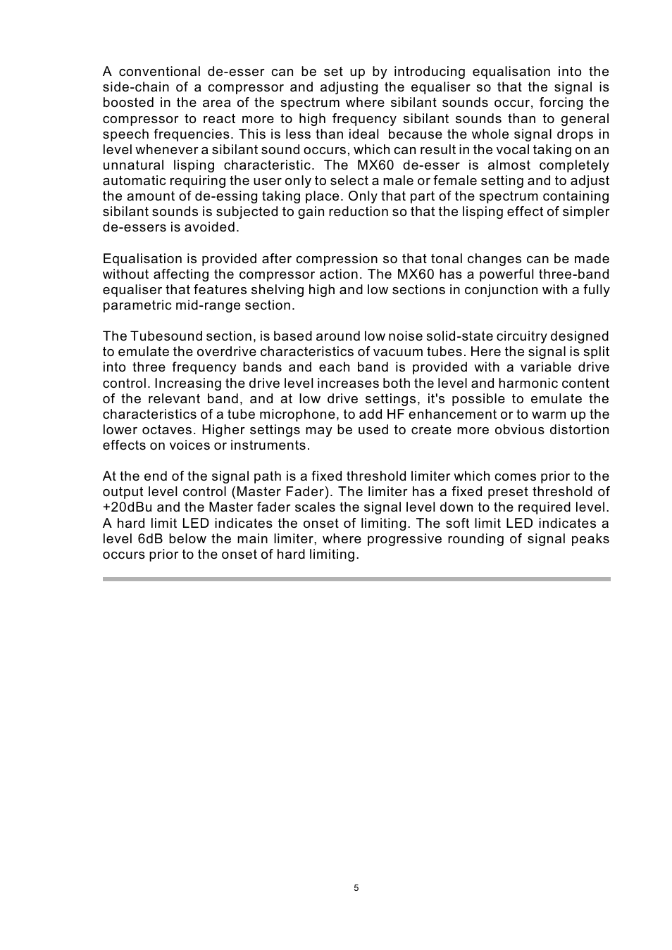 Drawmer MX60 Pro Front End One User Manual | Page 5 / 20
