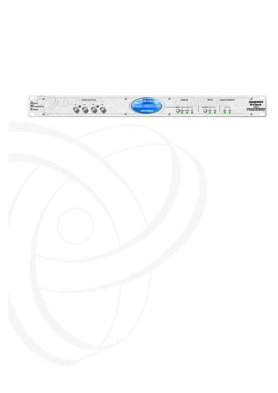 Drawmer DMS-2 D-Clock Clock Measurement & Distribution User Manual | 10 pages