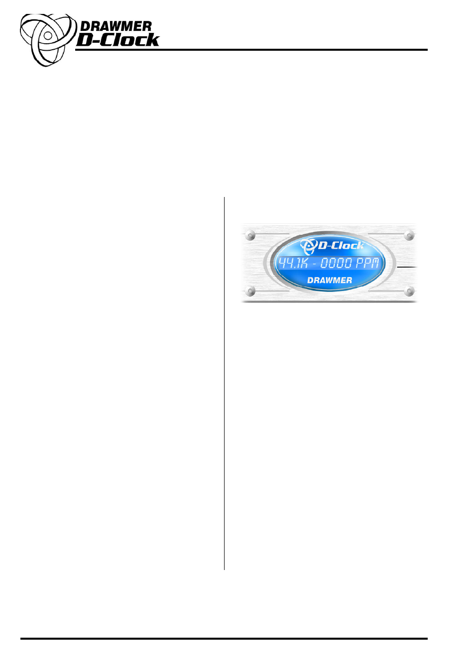 Drawmer, D-clock, Chapter 1 | Dms-2, Introduction | Drawmer DMS-2 D-Clock Clock Measurement & Distribution User Manual | Page 4 / 10