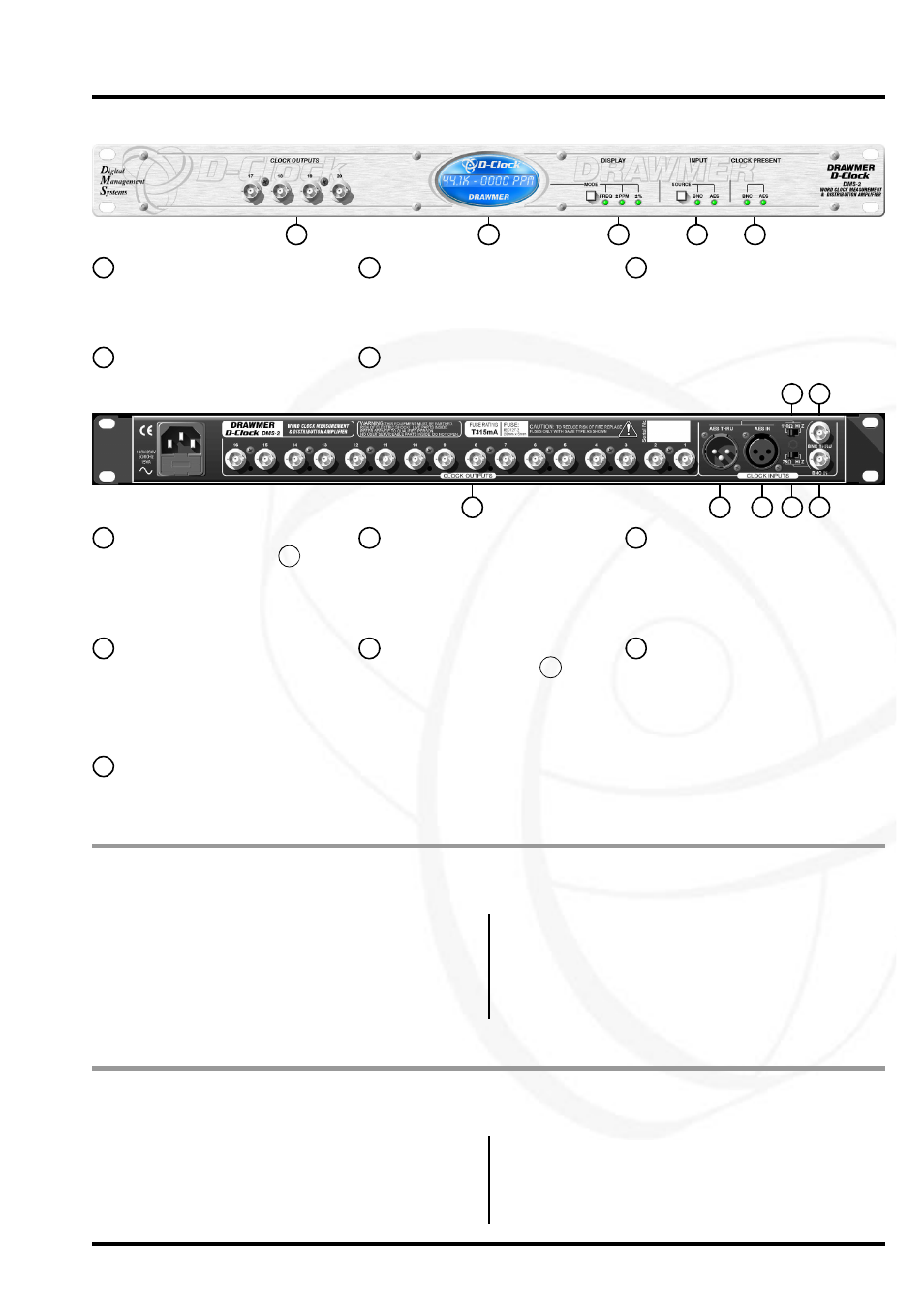 Features overlay, Installation, Power connection | Drawmer DMS-2 D-Clock Clock Measurement & Distribution User Manual | Page 5 / 10