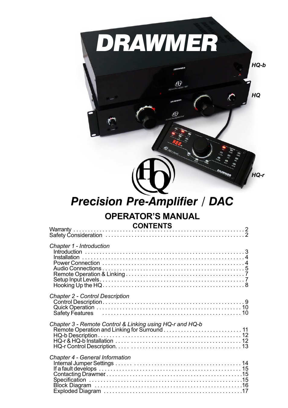 Drawmer HQ-r Remote User Manual | 17 pages