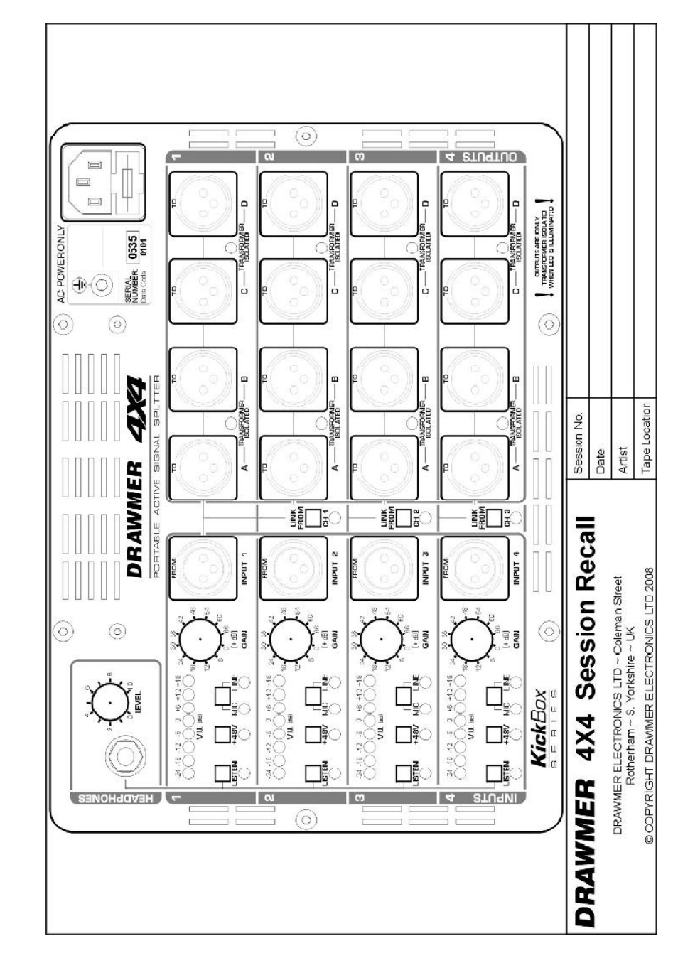 Drawmer 4X4 KickBox Portable User Manual | Page 11 / 11