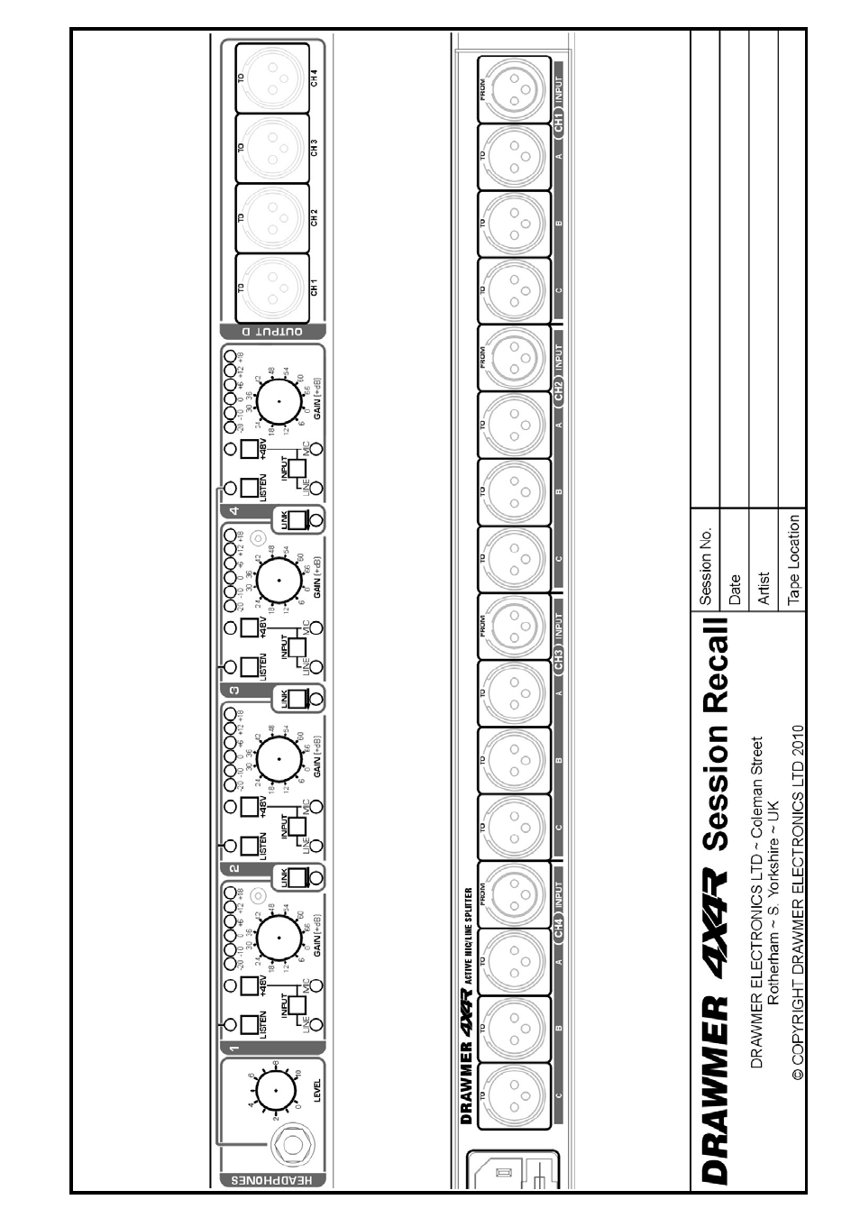 Drawmer Active Splitter 4X4R Rackmount Active Splitter User Manual | Page 11 / 11