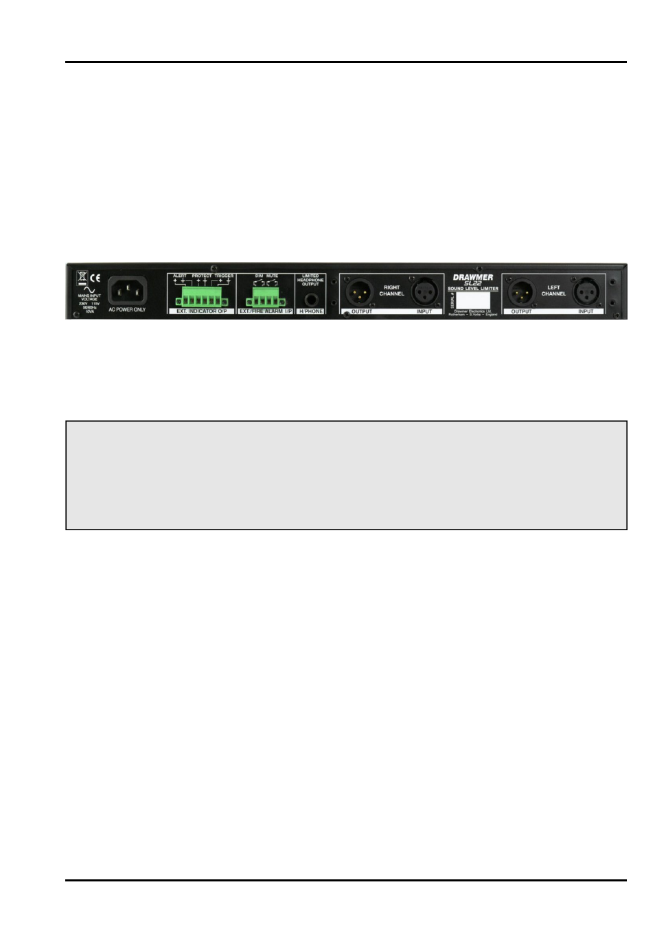 Drawmer SL22 Sound Level Limiter User Manual | Page 5 / 13