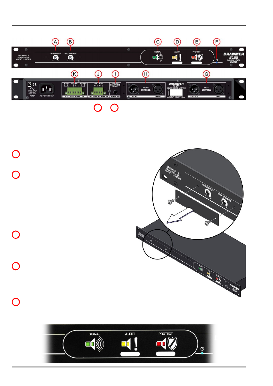 Chapter 2, Control description | Drawmer SL22 Sound Level Limiter User Manual | Page 8 / 13