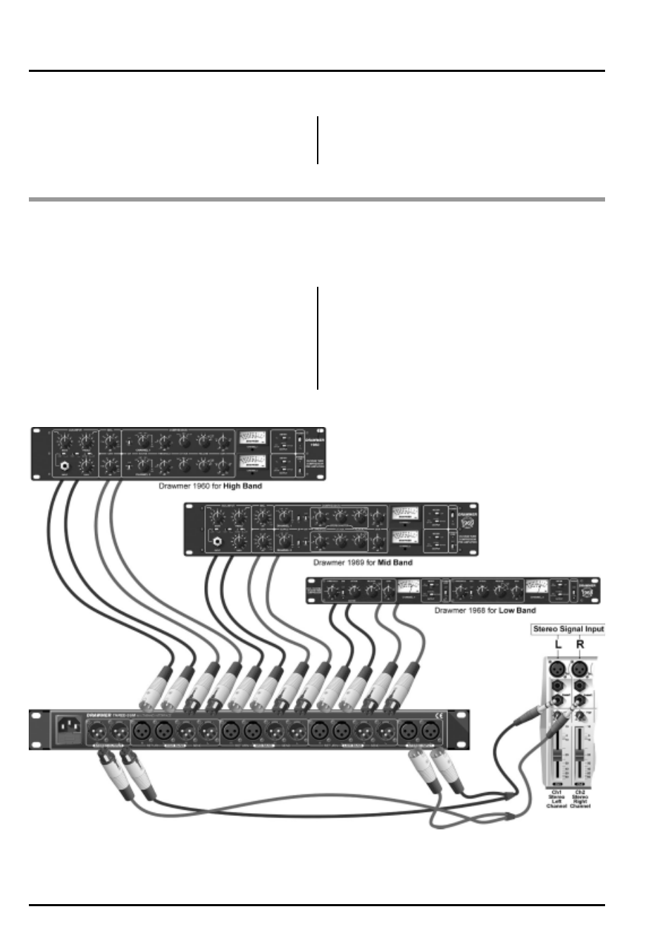 Installation audio connections | Drawmer Three-Sum Multi-Band Interface User Manual | Page 4 / 11