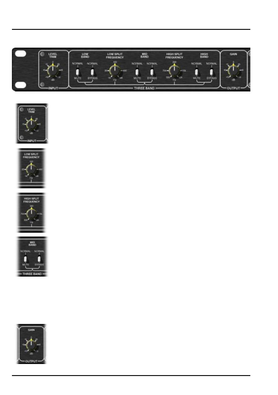 Chapter 2, Control description | Drawmer Three-Sum Multi-Band Interface User Manual | Page 6 / 11