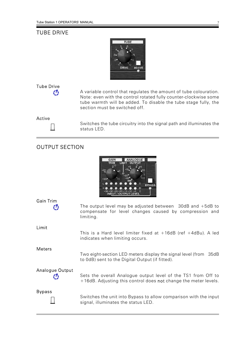 Tube drive | Drawmer TS1 Stereo Vacuum Tube Compressor with Instrument and Mic Pr-Amp User Manual | Page 9 / 16