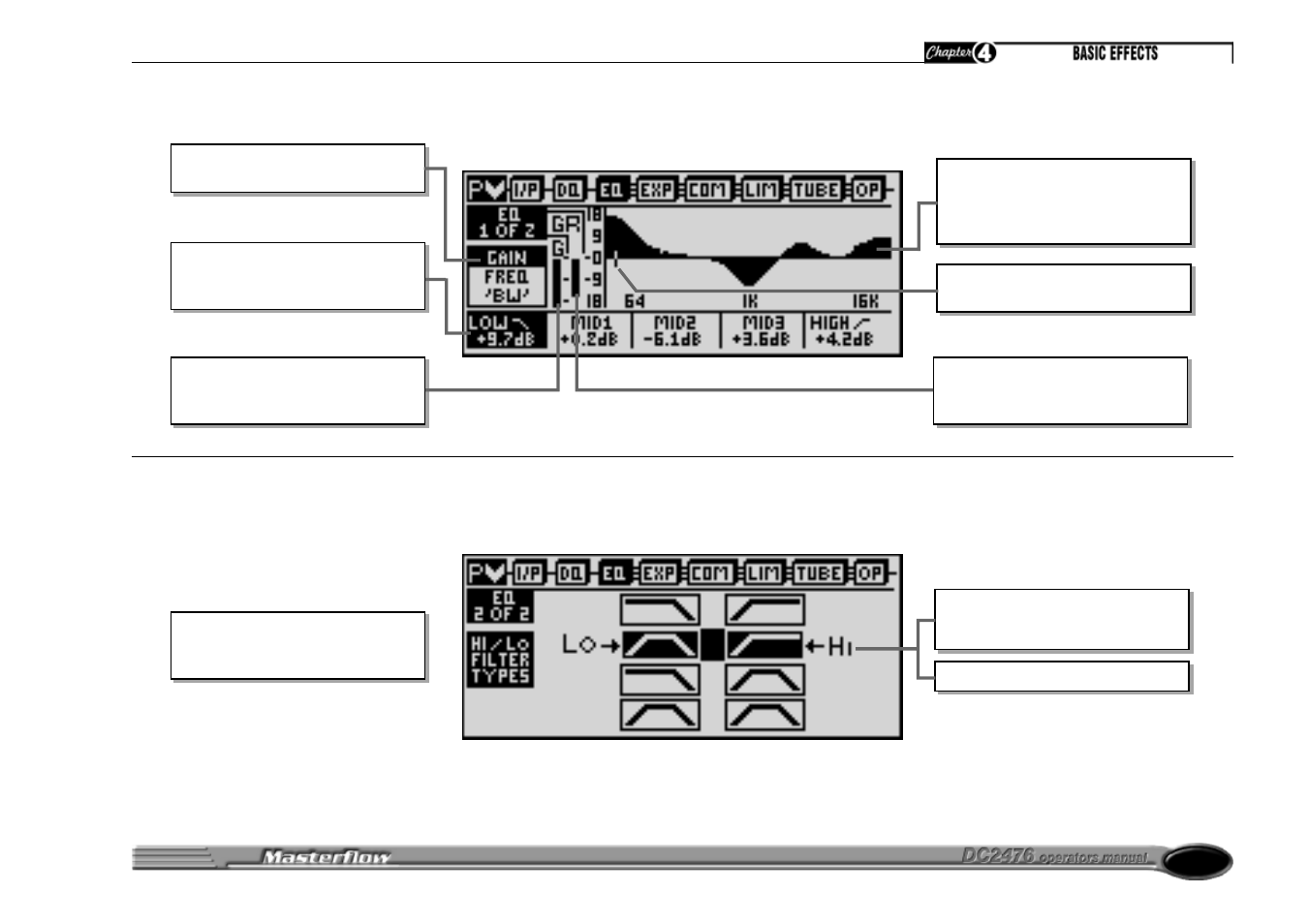 Equaliser - page 1 equaliser - page 2 | Drawmer DC2476 Digital Mastering Processor User Manual | Page 27 / 39