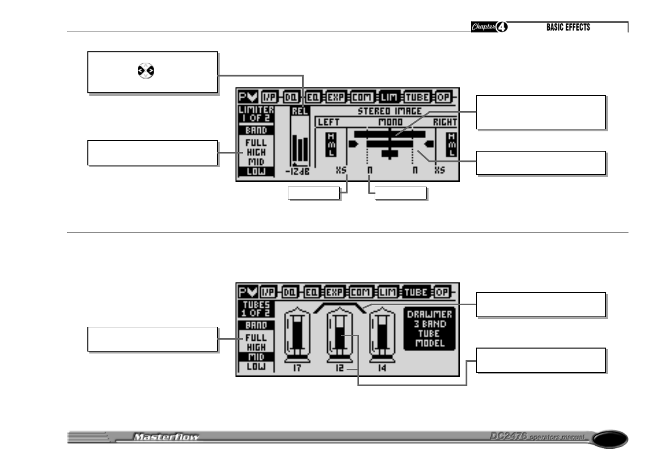 Limiter and stereo image 3 band tube saturation | Drawmer DC2476 Digital Mastering Processor User Manual | Page 29 / 39