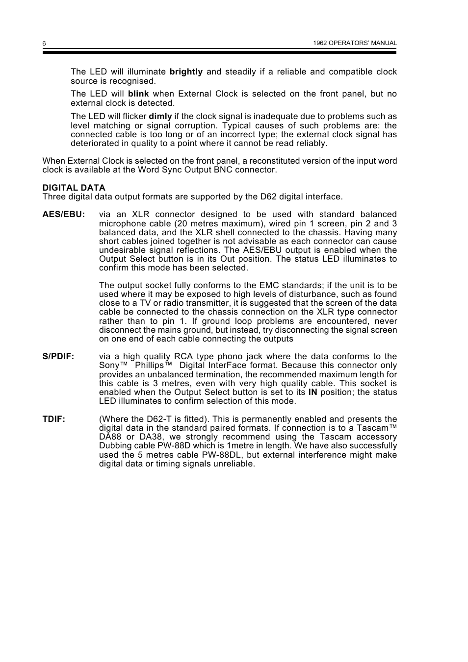 Drawmer 1962 Digital Vacuum Tube Pre-Amplifier User Manual | Page 10 / 26