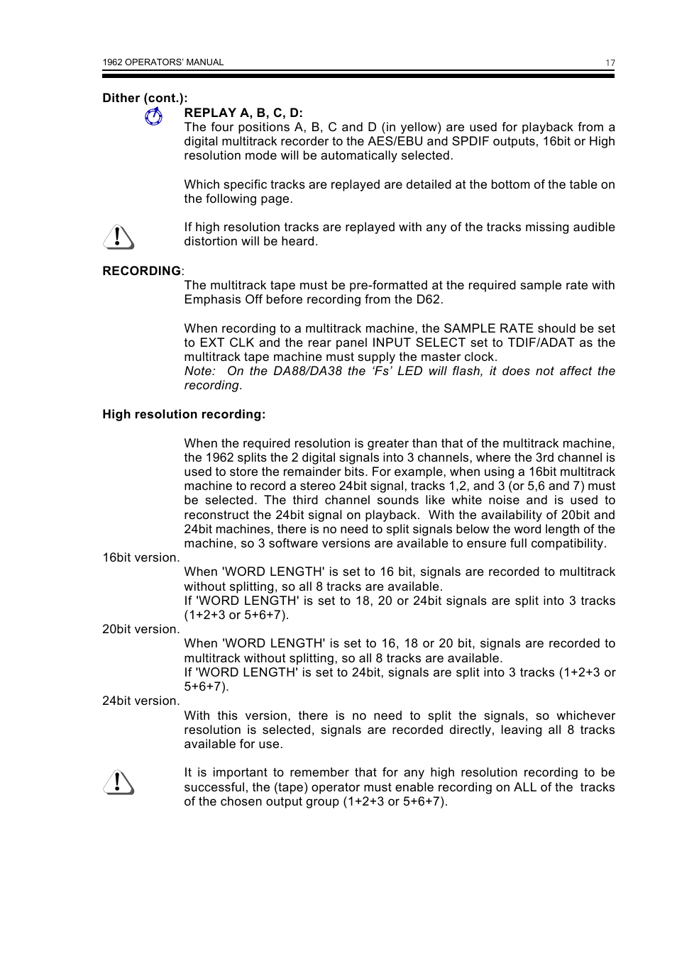 Drawmer 1962 Digital Vacuum Tube Pre-Amplifier User Manual | Page 21 / 26