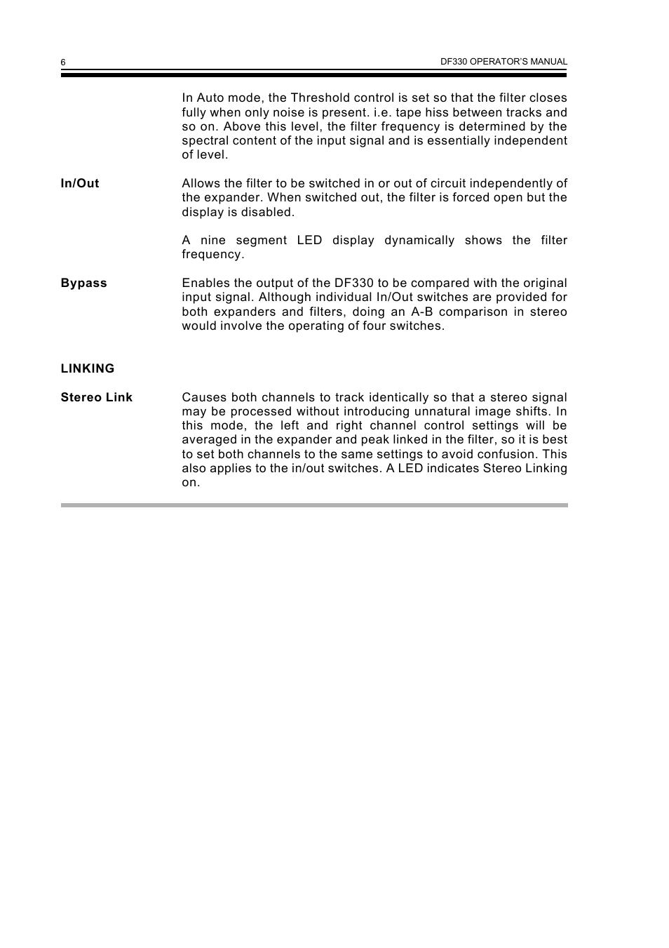 Drawmer DF330 Universal Noise Filter User Manual | Page 8 / 14