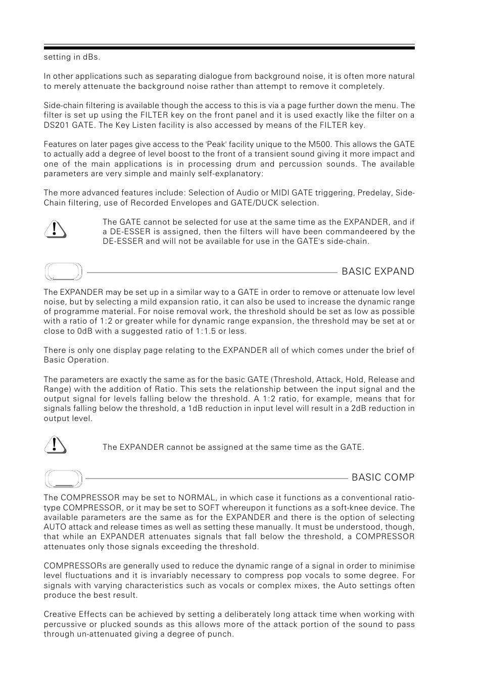 Drawmer M500 Dynamics Processor User Manual | Page 24 / 55