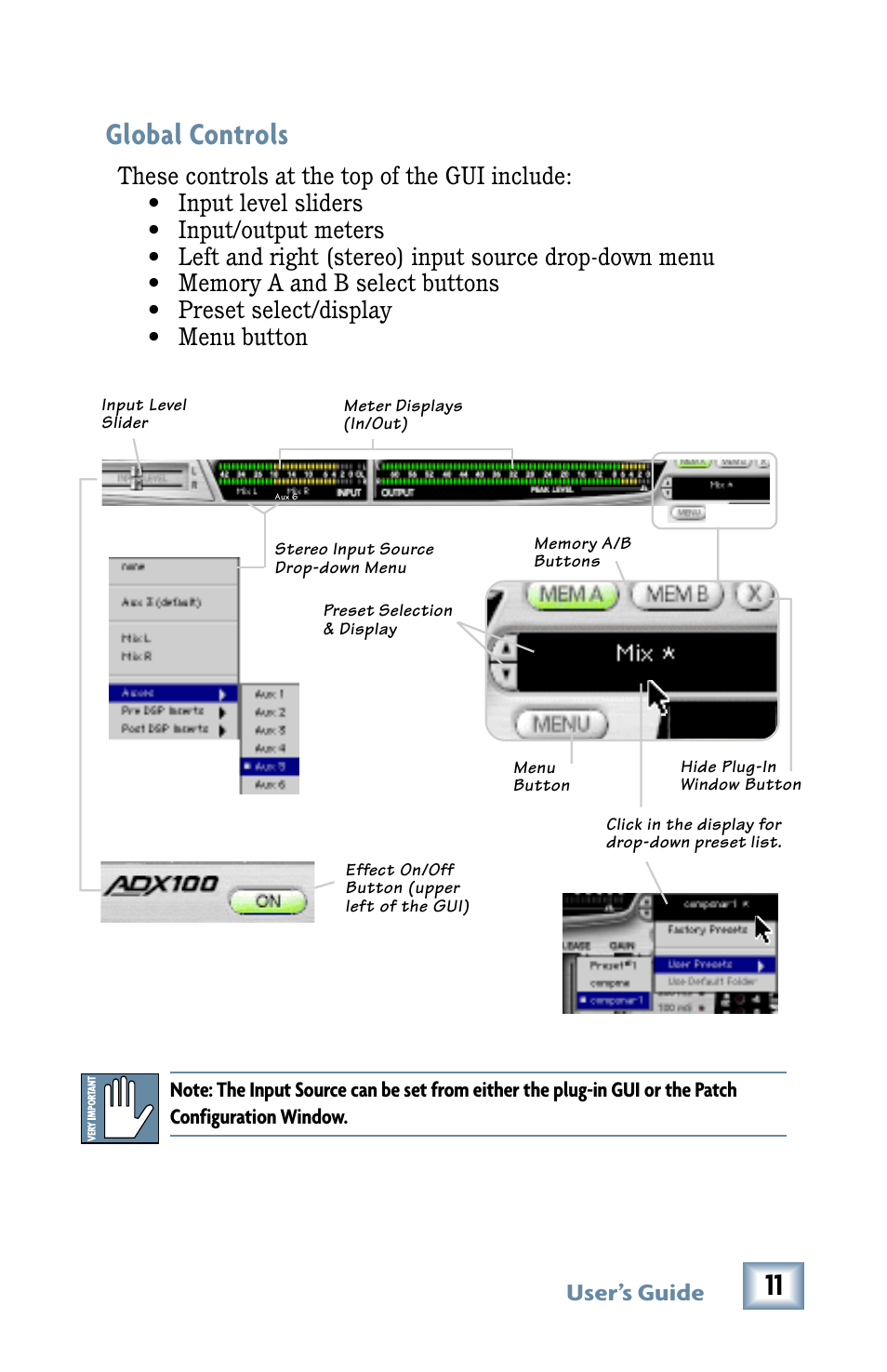 Global controls, User’s guide | Drawmer Advanced Dynamics for Mackie D8B User Manual | Page 11 / 32