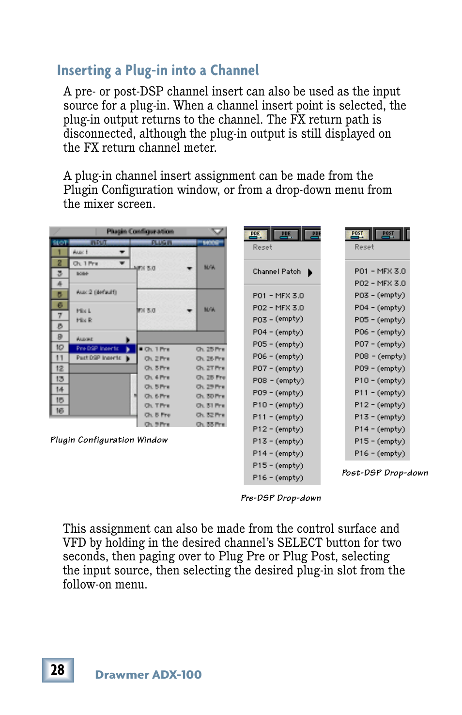 Inserting a plug-in into a channel | Drawmer Advanced Dynamics for Mackie D8B User Manual | Page 28 / 32